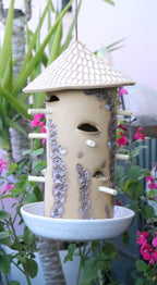 Ceramic Seed Bird Feeder - Lavender Salvia
