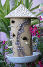 Ceramic Seed Bird Feeder - Lavender Salvia