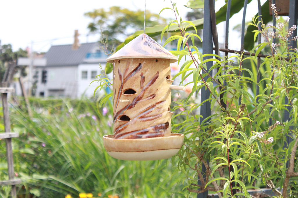 Ceramic Seed Bird Feeder - Rustic Chard