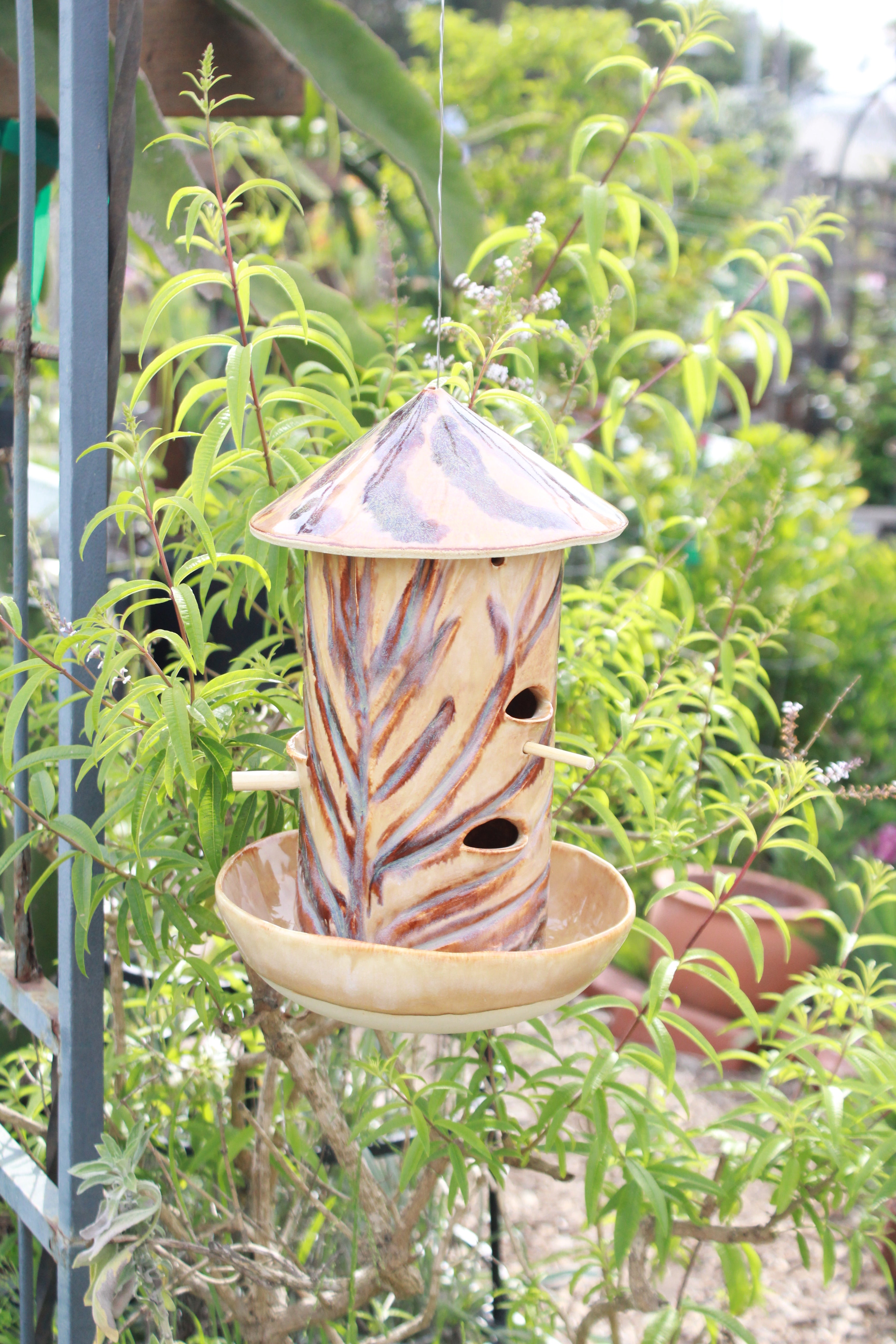 Ceramic Seed Bird Feeder - Rustic Chard