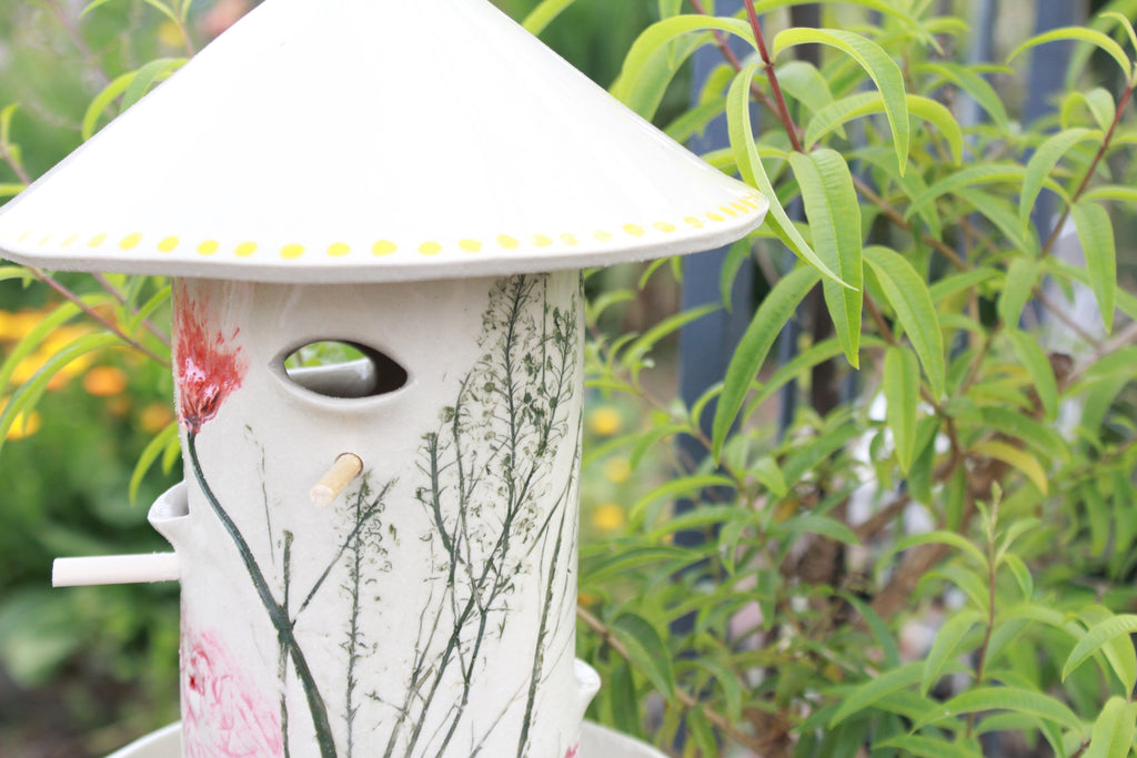 Ceramic Seed Bird Feeder - Malibu Wildflowers