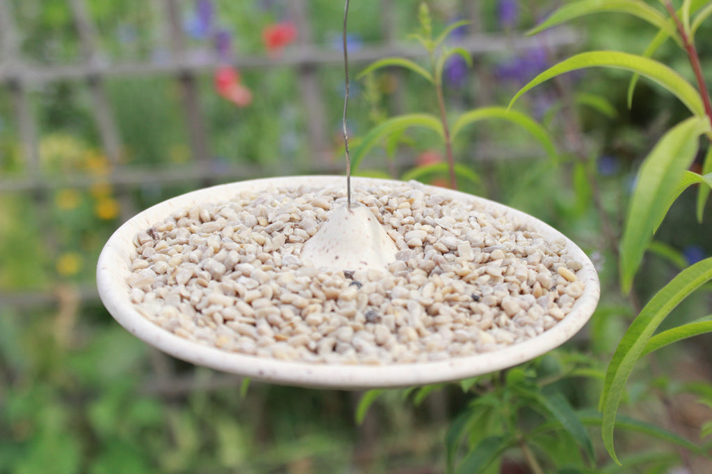 Handcrafted Ceramic Hanging Bird Feeder Plate