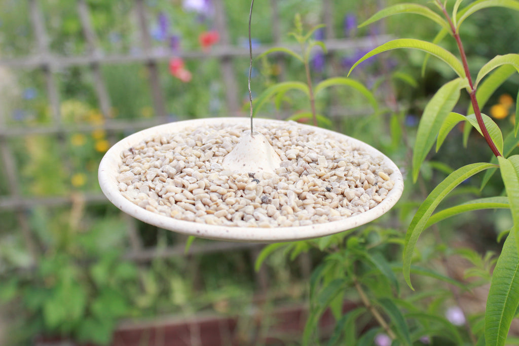 Handcrafted Ceramic Hanging Bird Feeder Plate