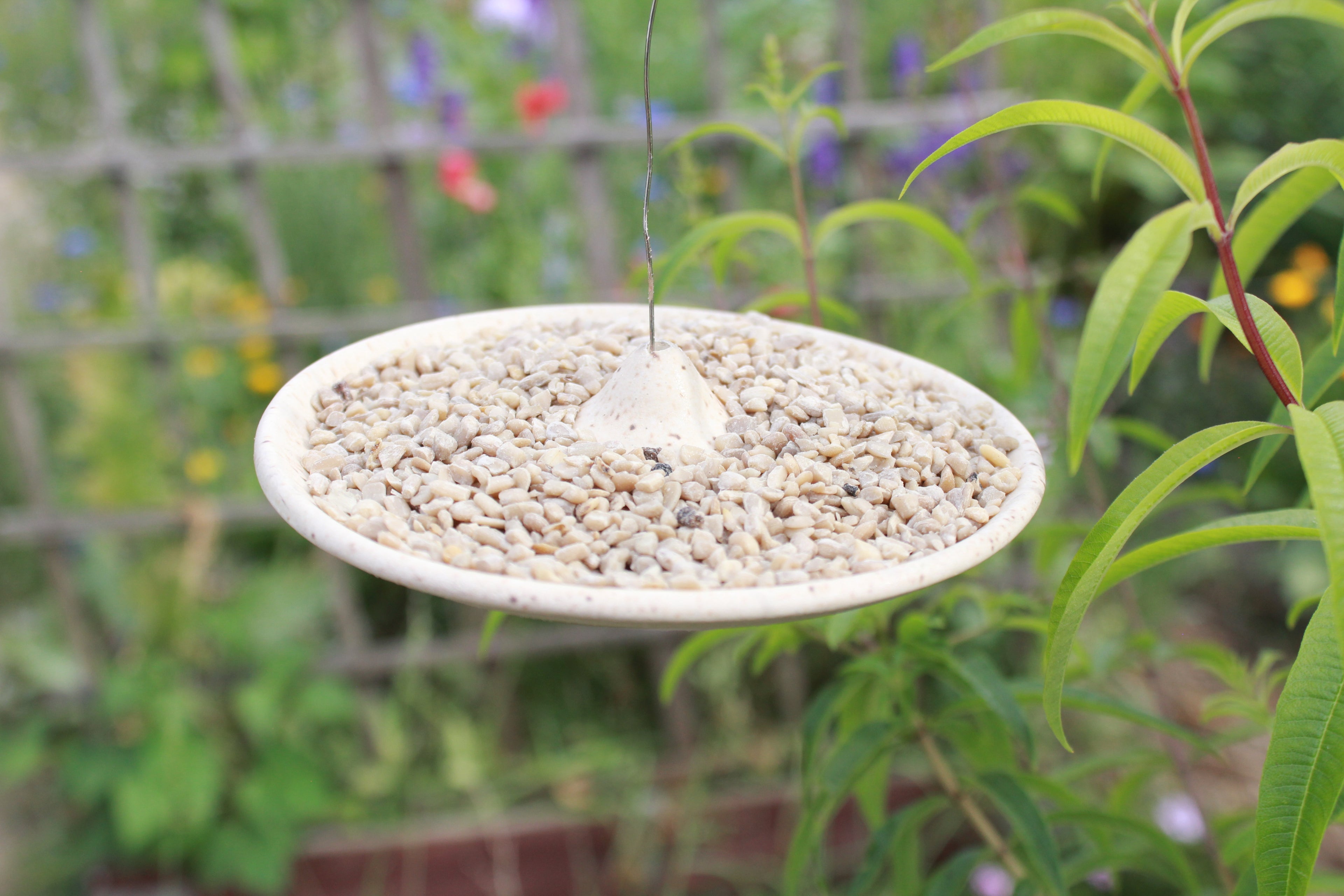 Handcrafted Ceramic Hanging Bird Feeder Plate