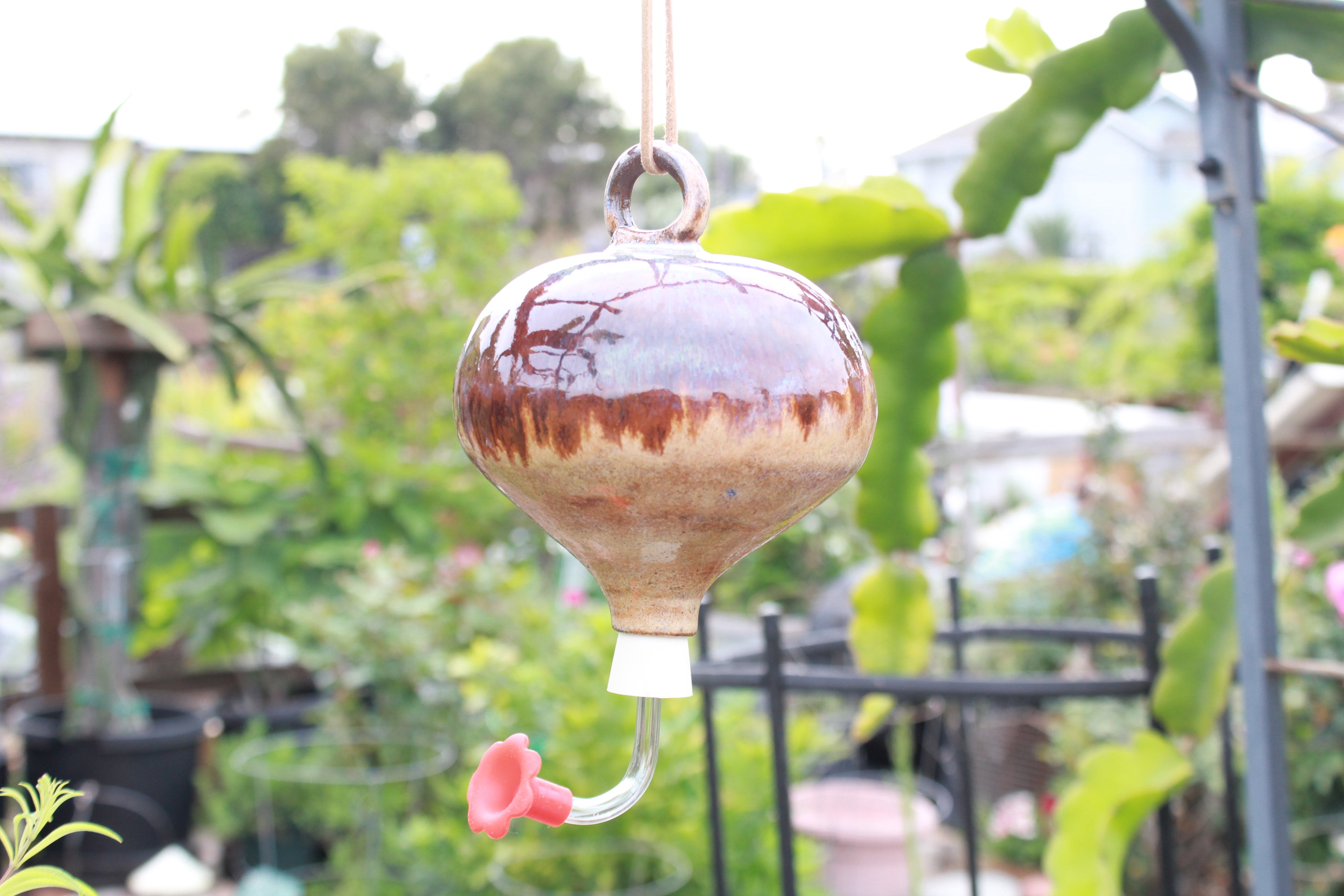 Ceramic Hummingbird Feeder - Ancient Flux