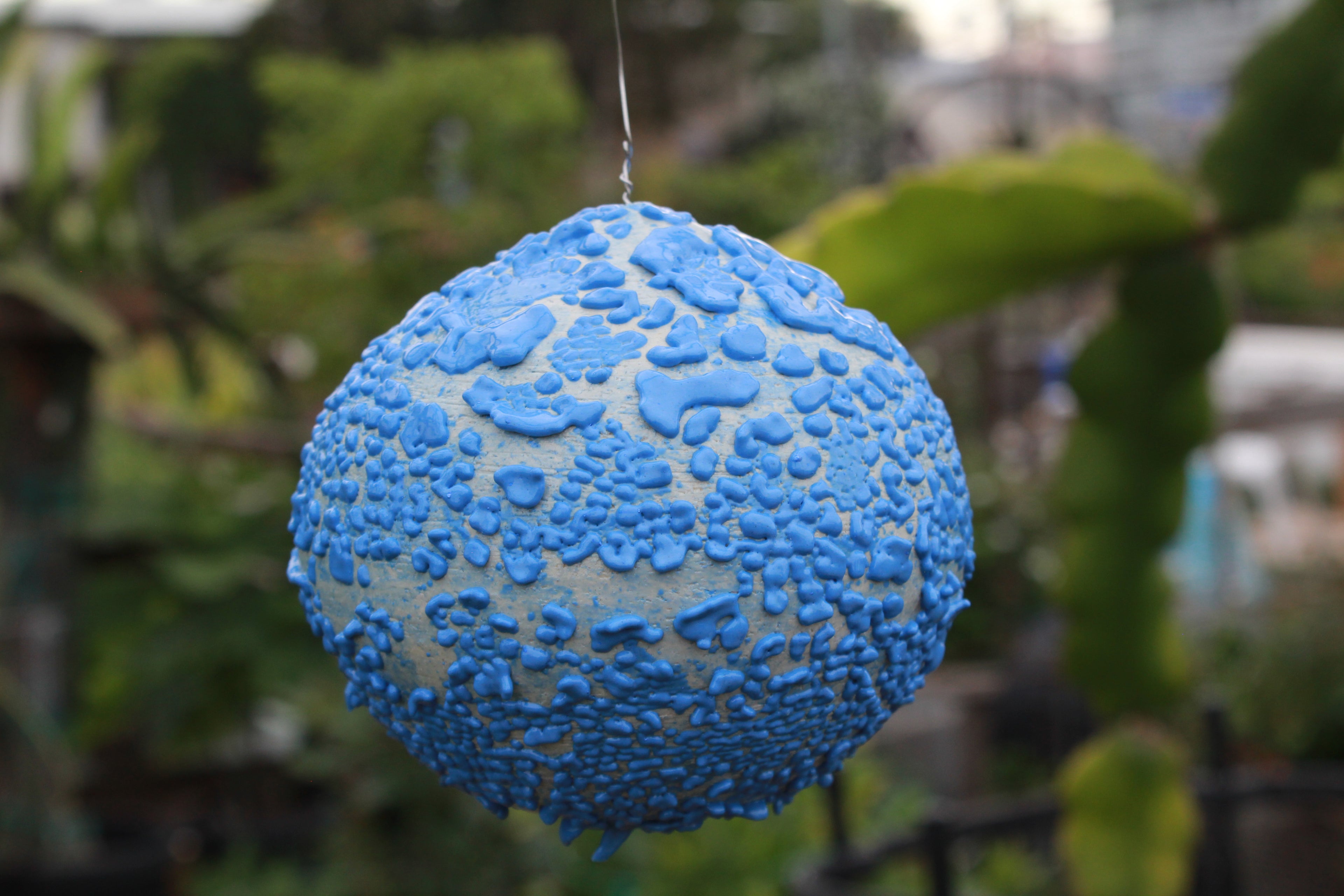 Ceramic Bird House - Drops of Blue