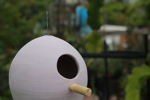 Ceramic Bird House - Lavender