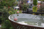Hanging Ceramic Bird Bath – Turquoise Blue